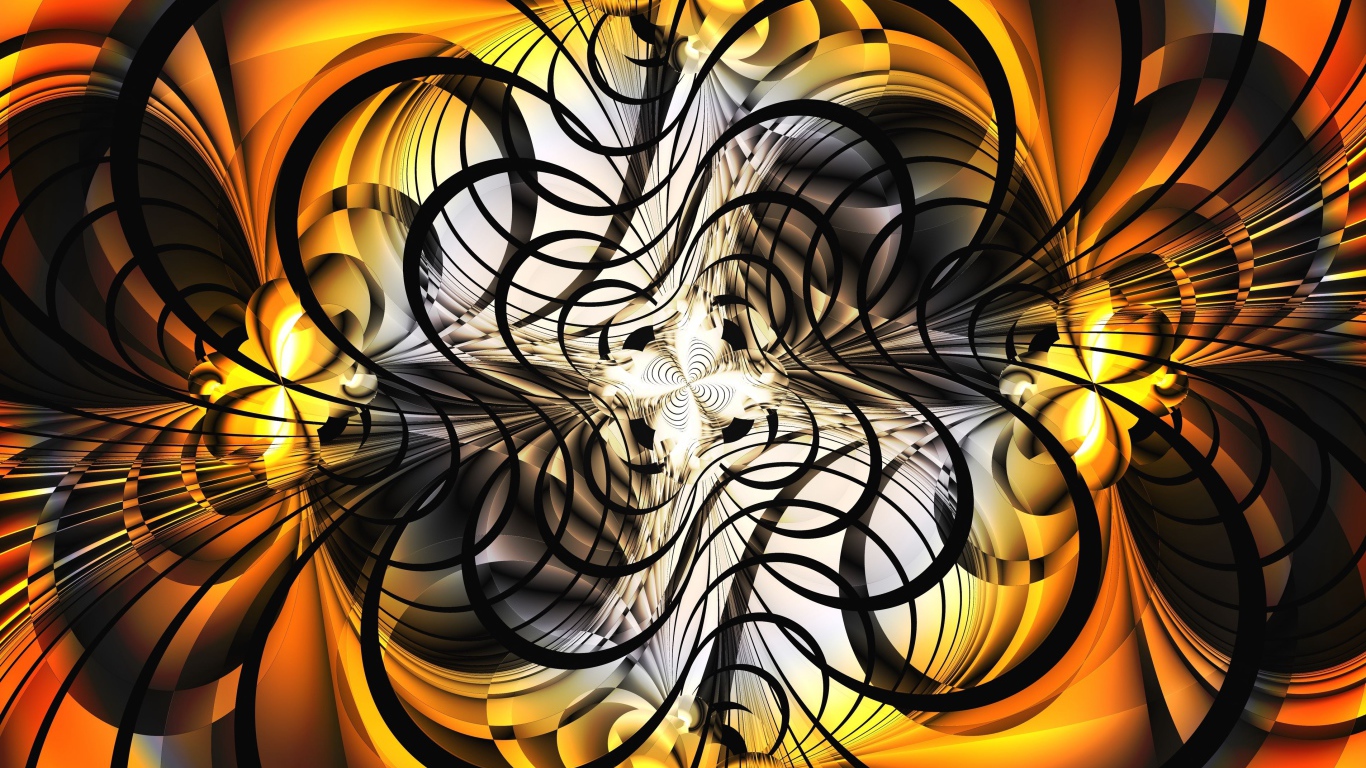 Черно- оранжевый абстрактный рисунок 