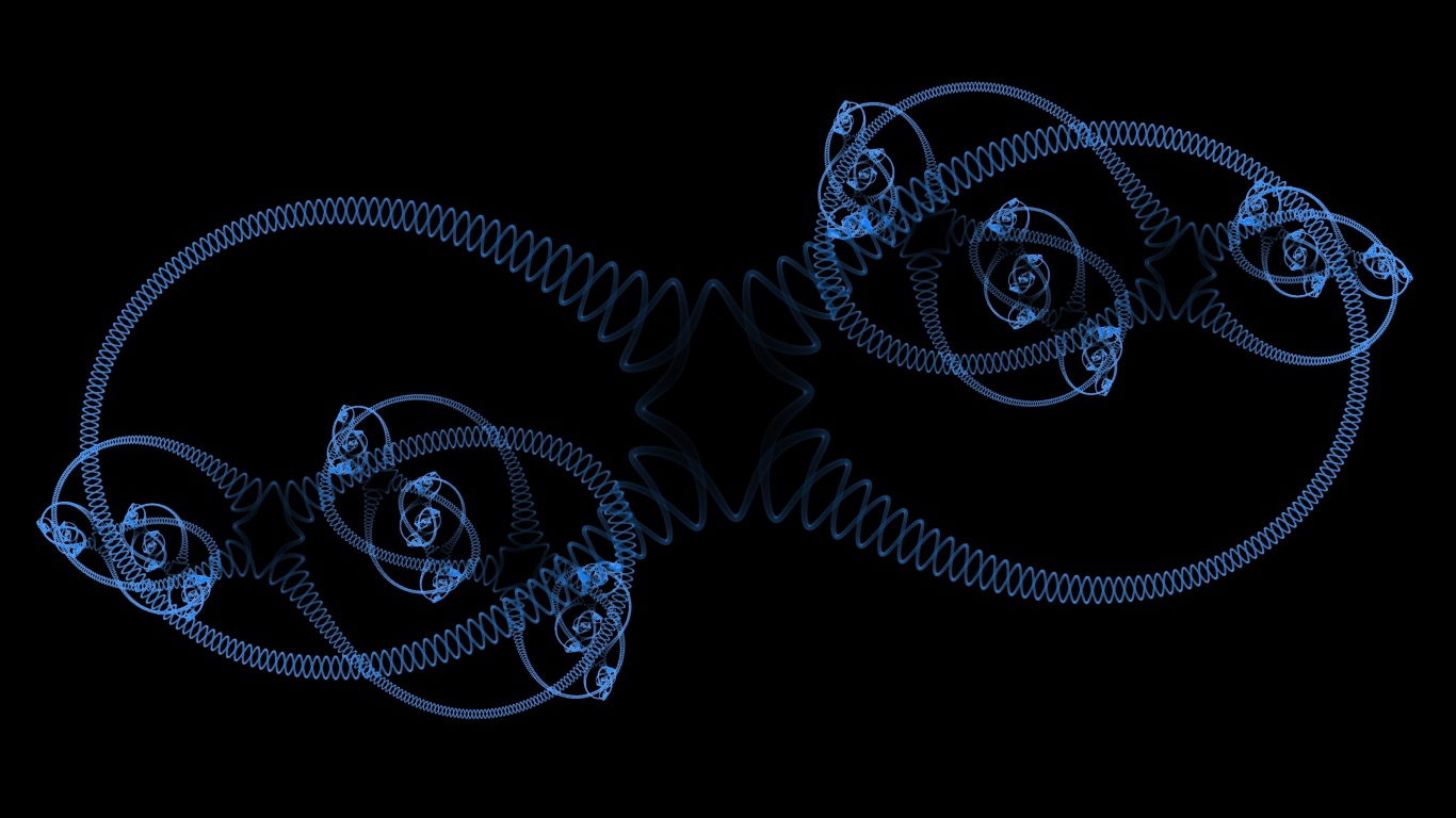 Голубые спирали на черном фоне