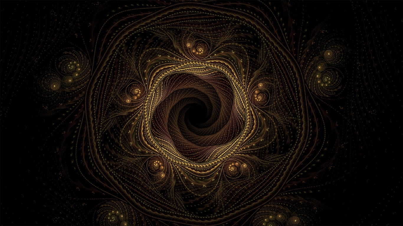 Точечный фрактальный рисунок на черном фоне