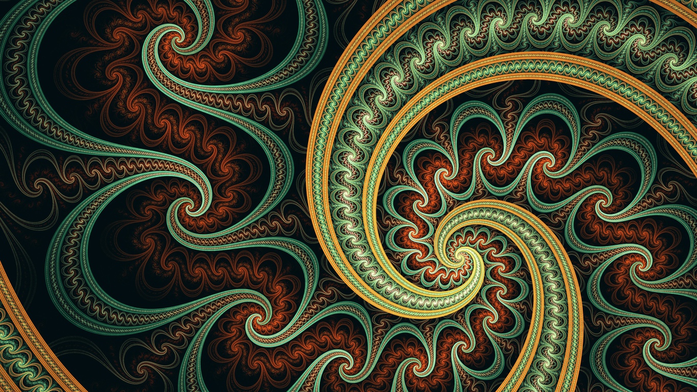 Фрактальные узоры с зигзагами 