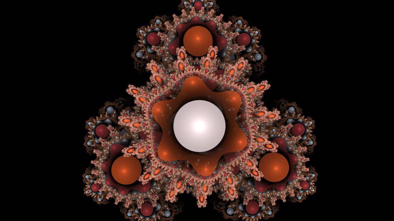 Фрактальный узор на черном фоне 