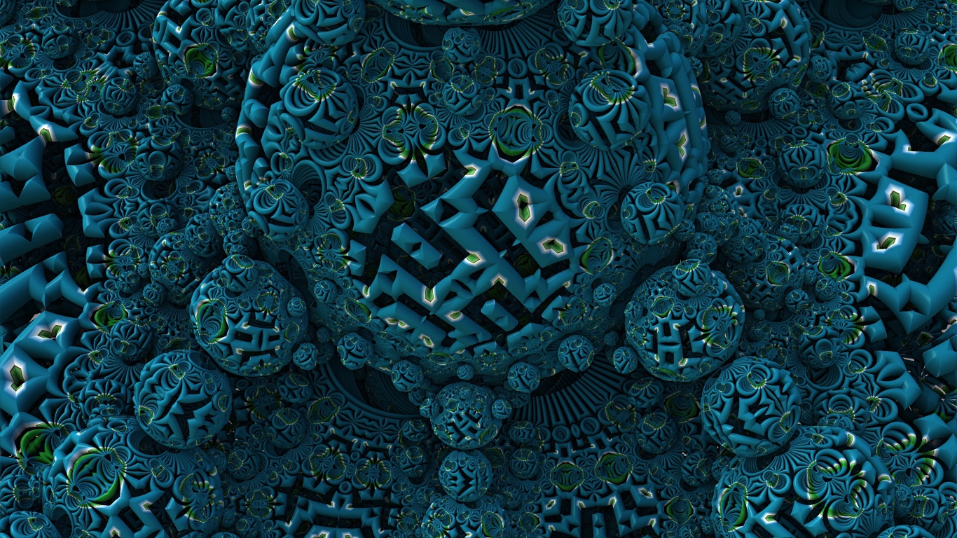 Геометрические фрактальные фигуры в необычном рисунке