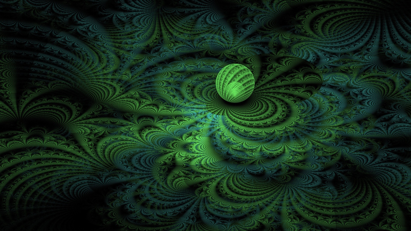 Светящаяся сфера на узорном фоне 