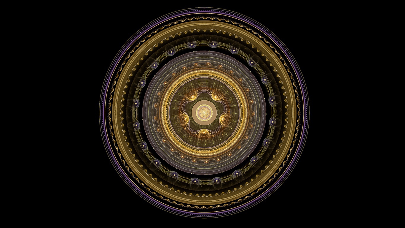 Золотой рисунок мандала на черном фоне