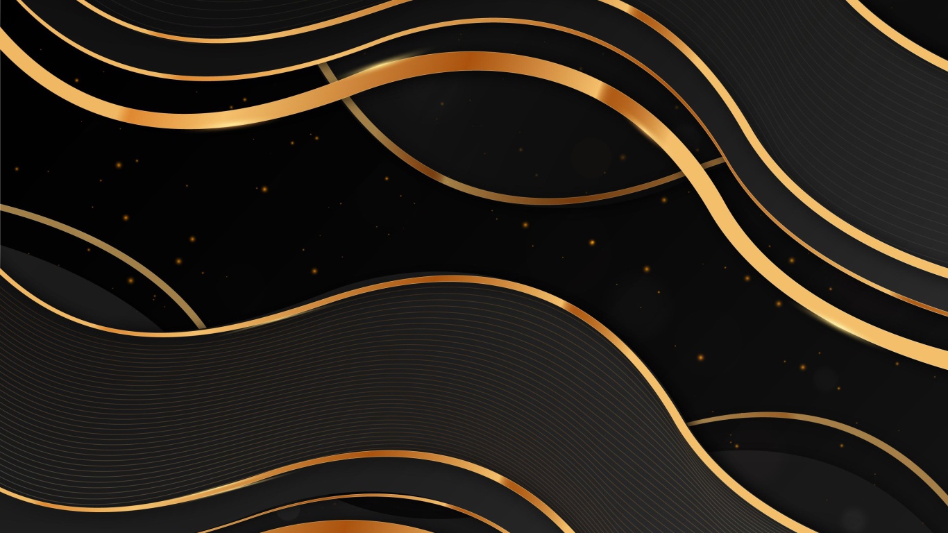 Золотые волны на черном фоне 