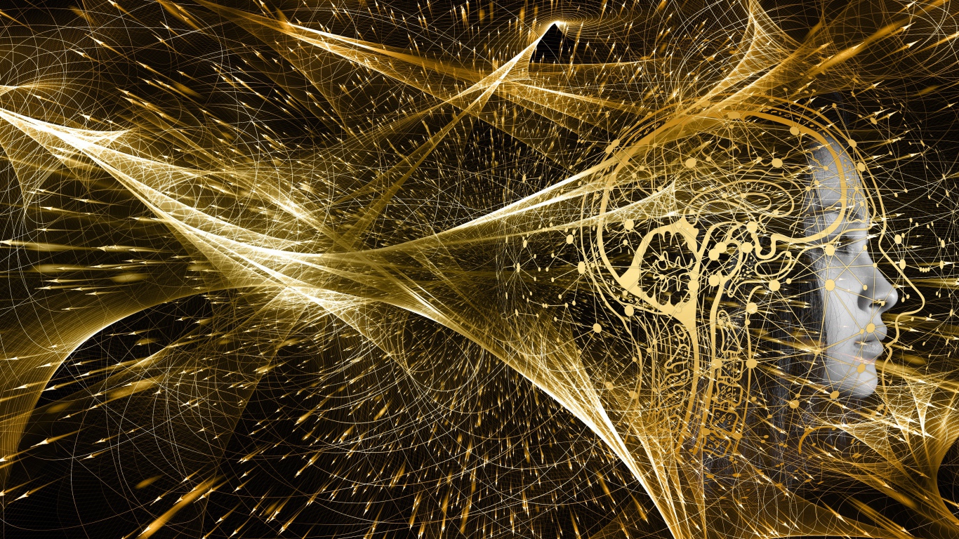 Лицо человека разрушается на волны