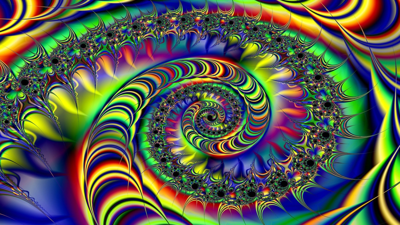 Multicolored abstract fractal spiral