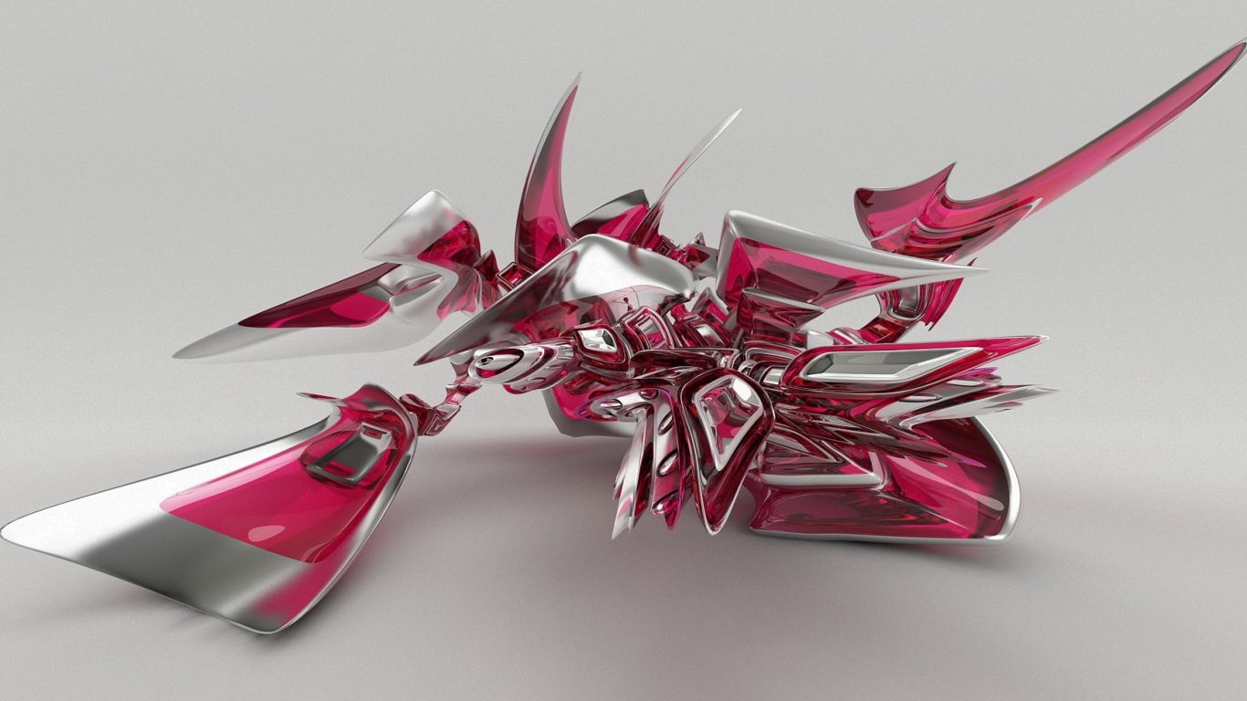 Необычный красный фрагмент на сером фоне