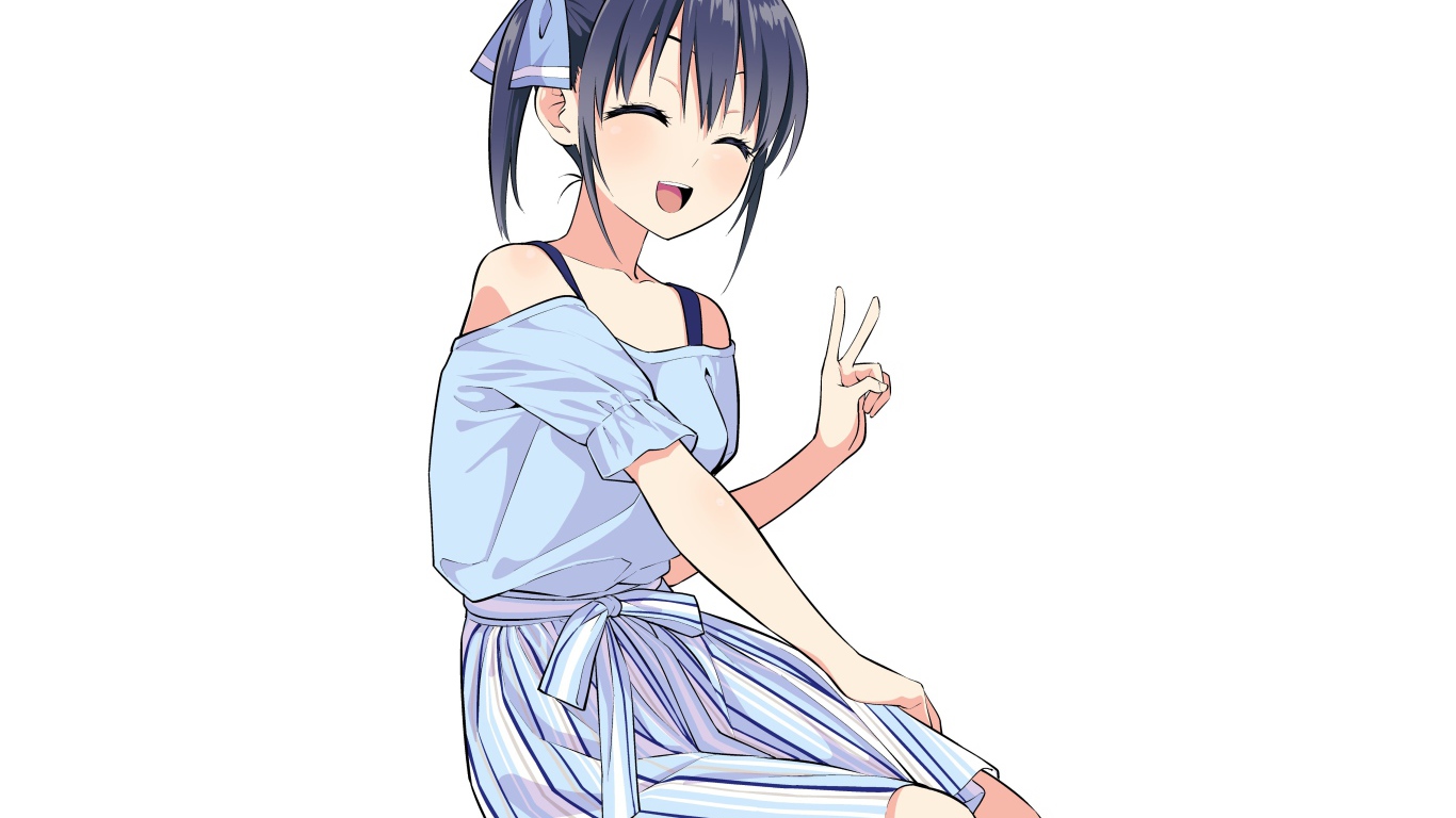 Персонаж Nagisa Minase аниме  Kanojo mo Kanojo на белом фоне