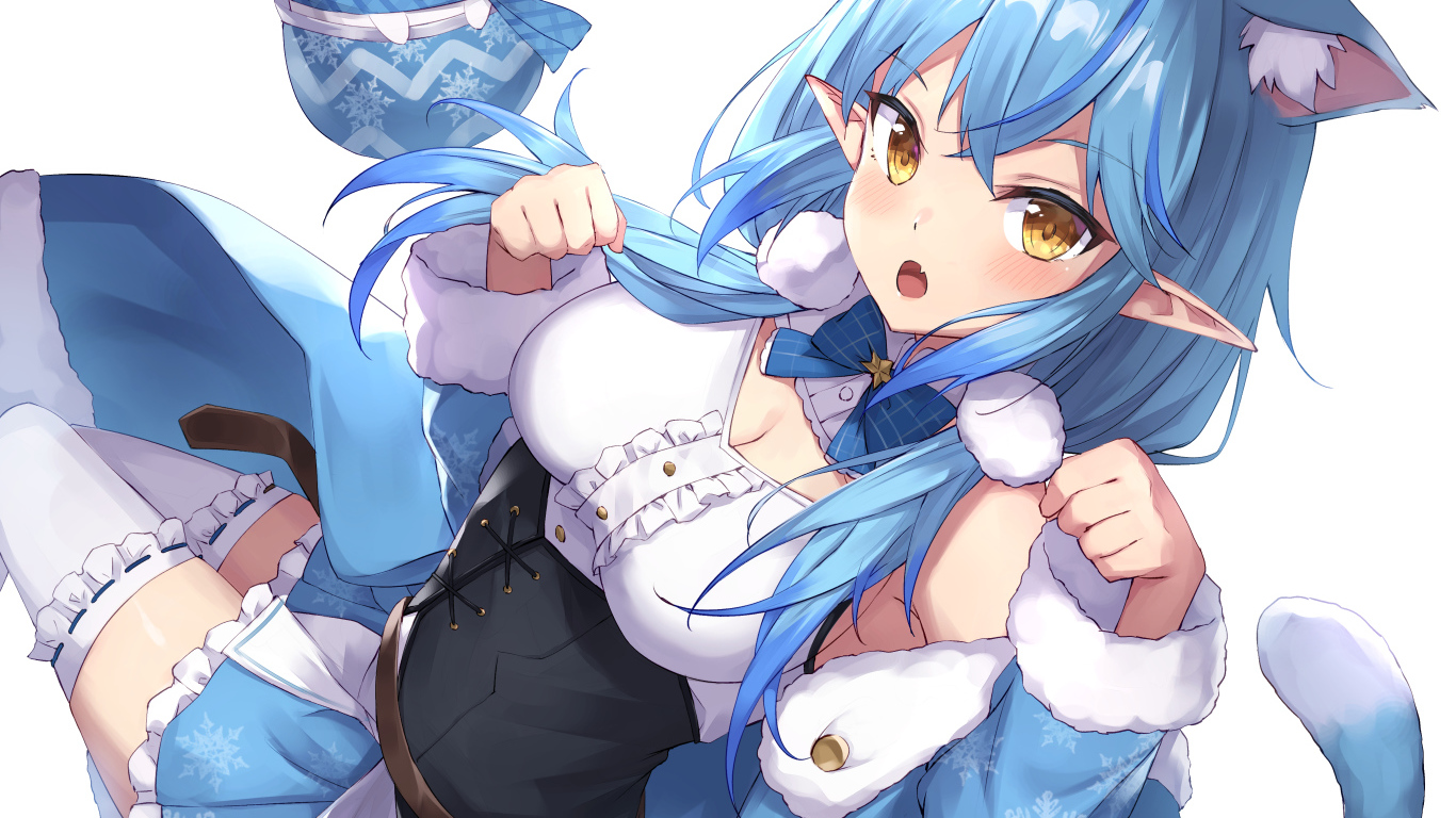 Девушка с голубыми волосами аниме  Виртуальный Ютубер