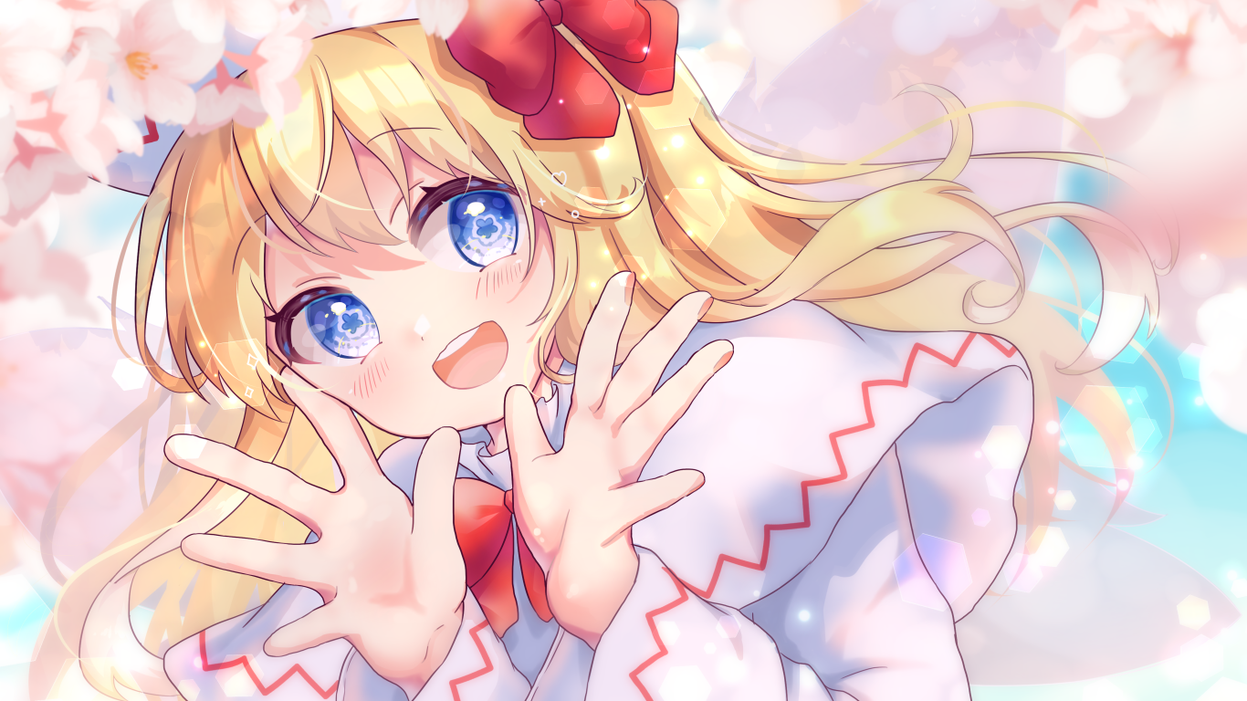 Девушка с большими голубыми глазами аниме Тохо