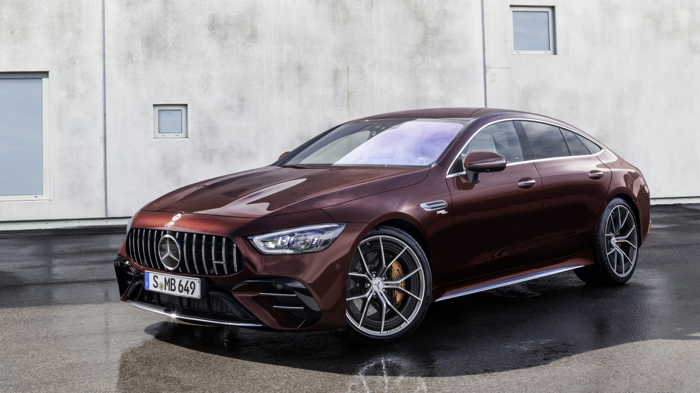 Коричневый автомобиль  Mercedes-AMG GT 53, 2021 года