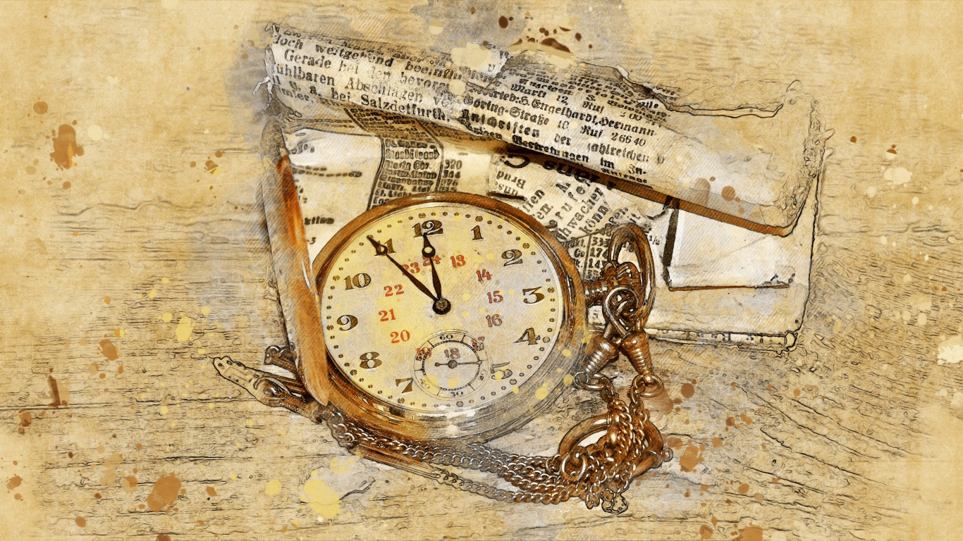 Карманные часы со старой бумагой