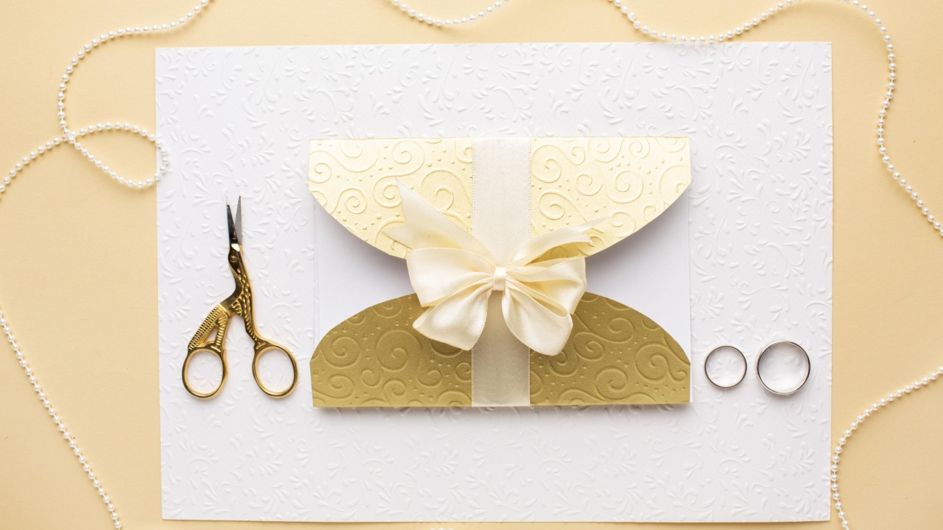 Приглашение на свадьбу с кольцами 