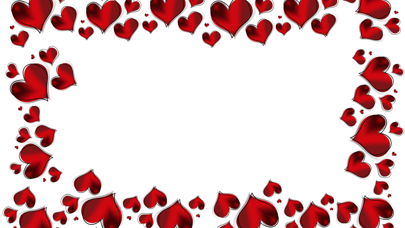 Много красных сердечек на белом фоне 