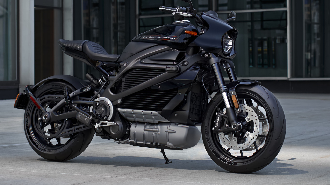 Черный мотоцикл Harley-Davidson LiveWire, 2021