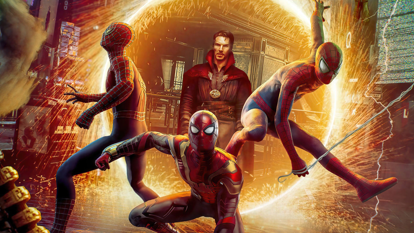 Doctor Strange and Spider-Man in Spider-Man: No Way Home Desktop wallpapers  1366x768