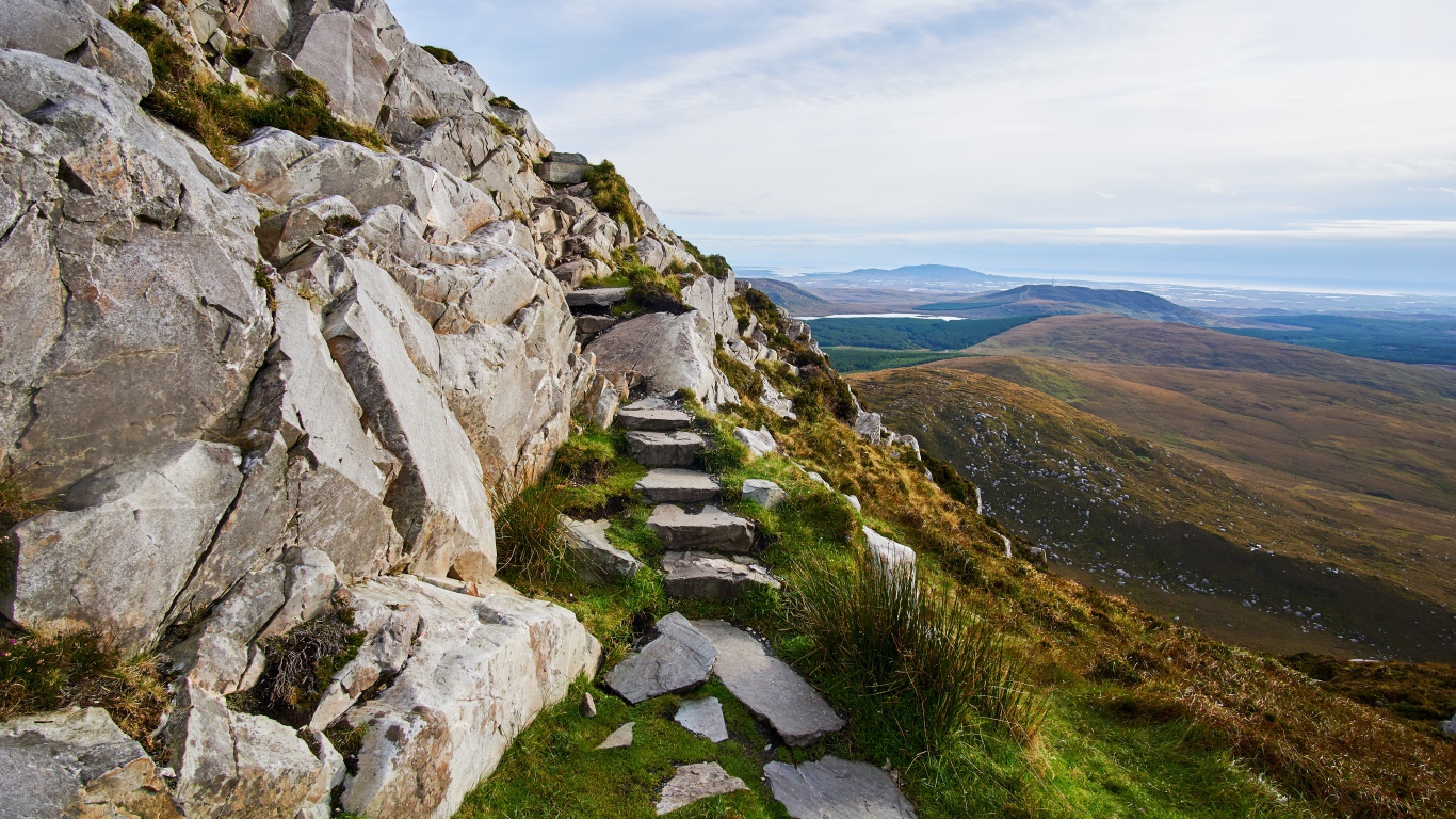 Stone path to the mountains