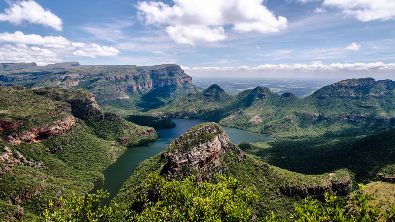 Красивый вид на реку в каньоне, ЮАР 
