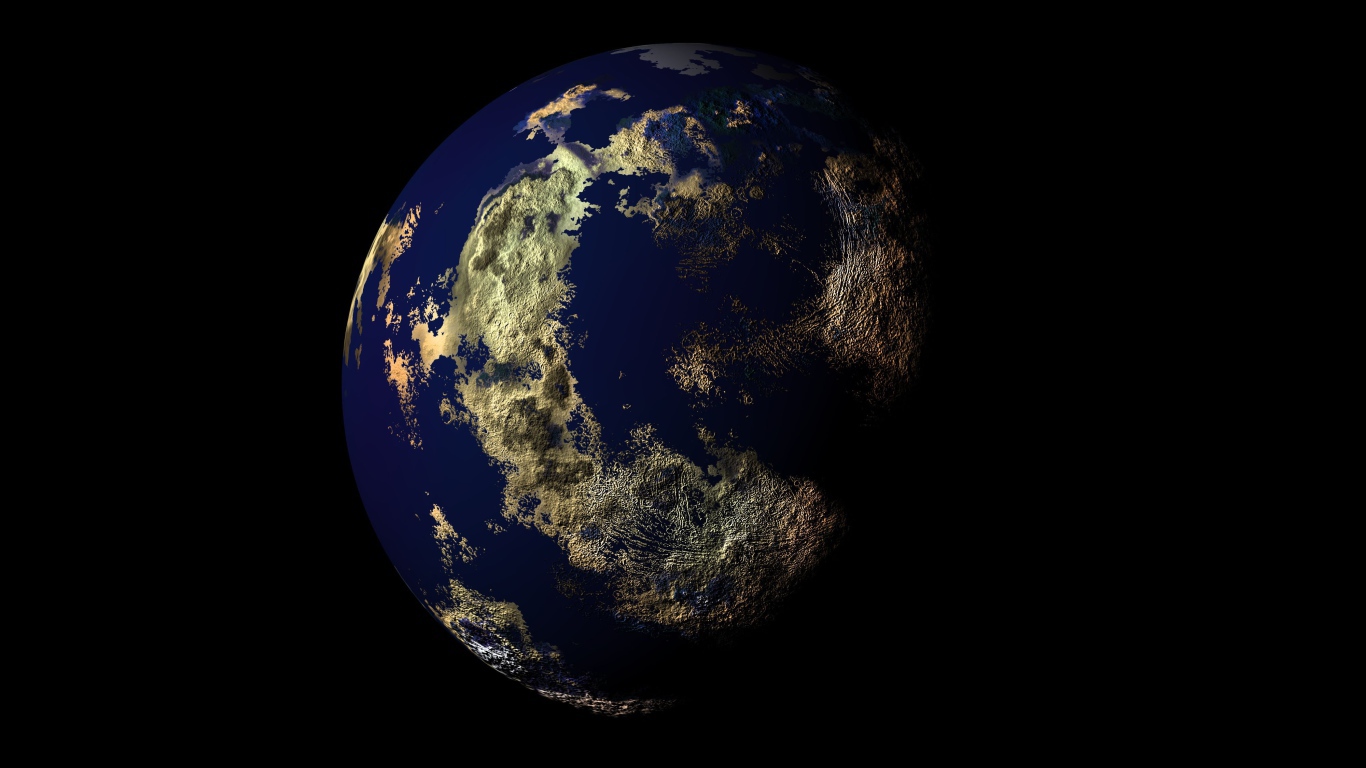 Большая планета Земля на черном фоне