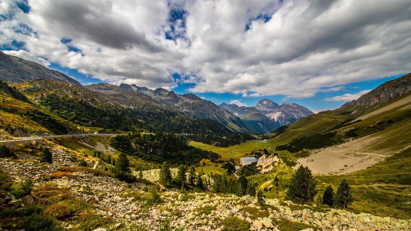 Перевал Альбула, Альпы. Швейцария