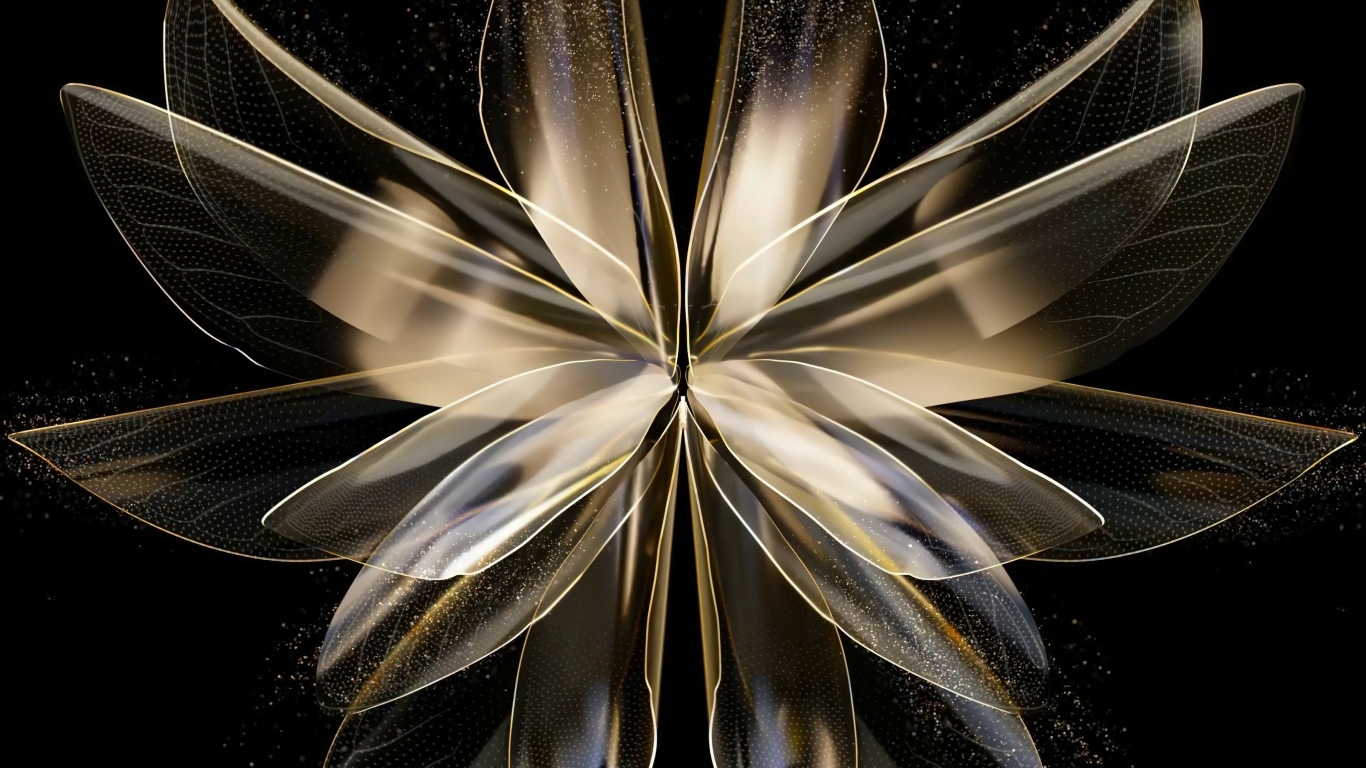 Красивый абстрактный цветок на черном фоне