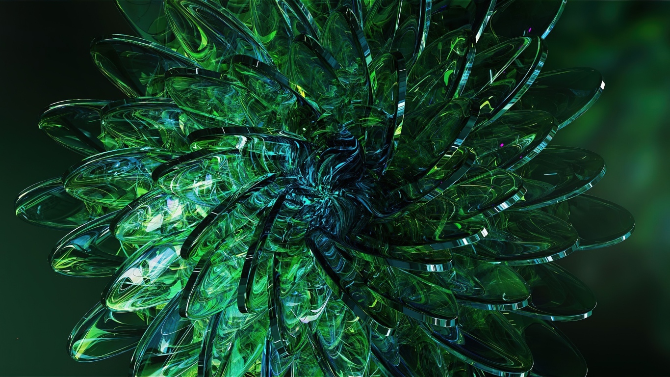 Красивый абстрактный зеленый цветок