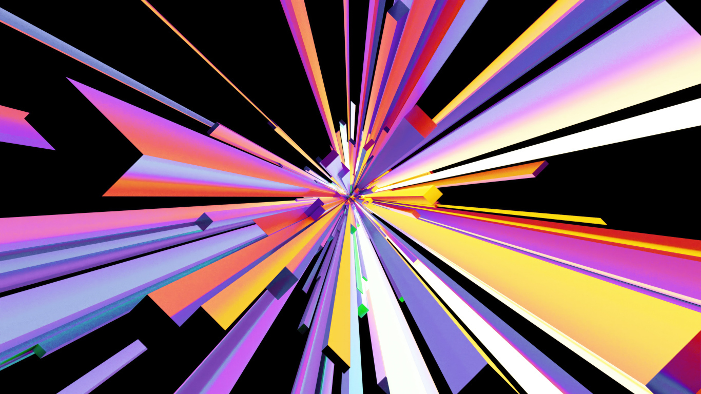 Динамические разноцветные геометрические 3д фигуры