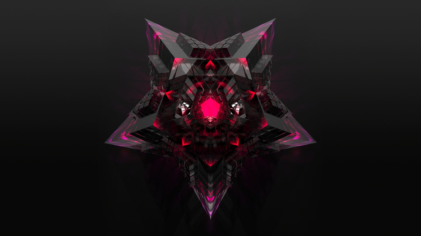 Большая 3д звезда на черном фоне