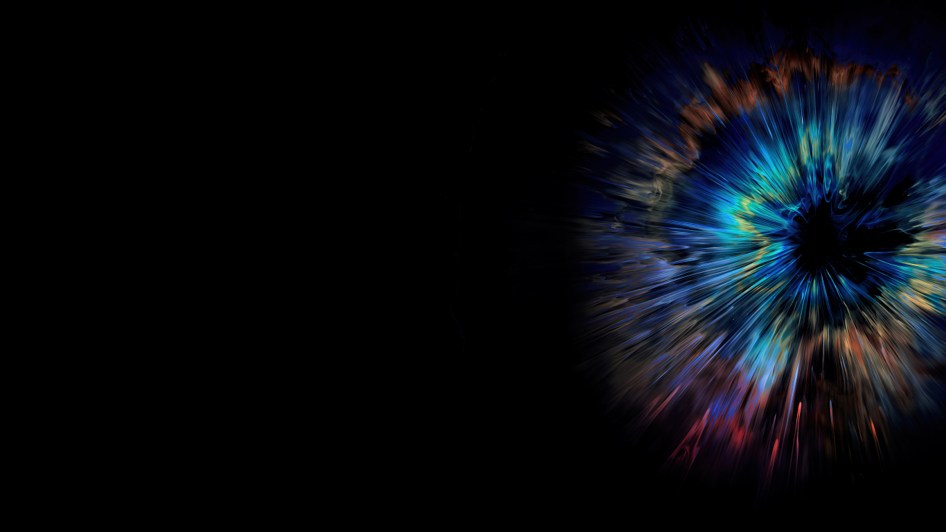 Разноцветная вспышка на черном фоне