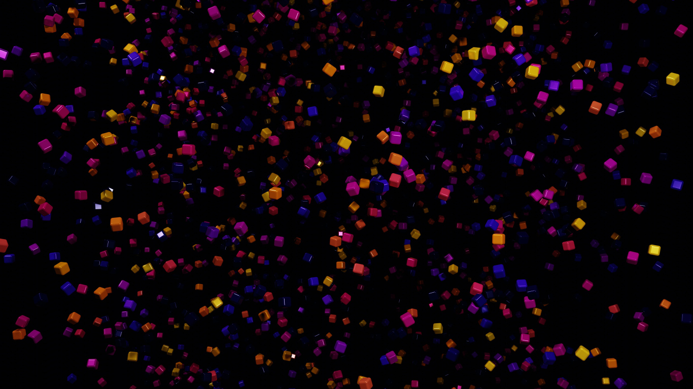 Разноцветные абстрактные кубики в воздухе