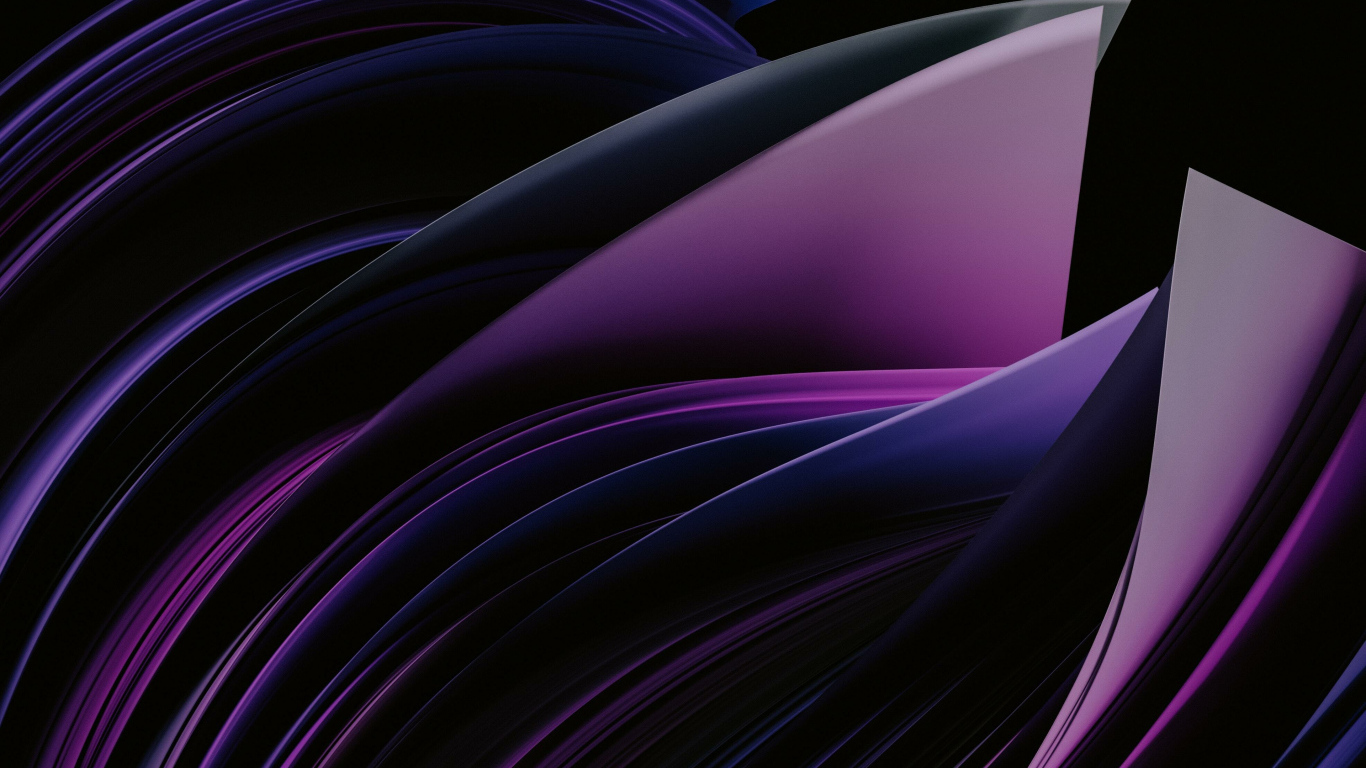 Фиолетовые абстрактные лепестки на черном фоне