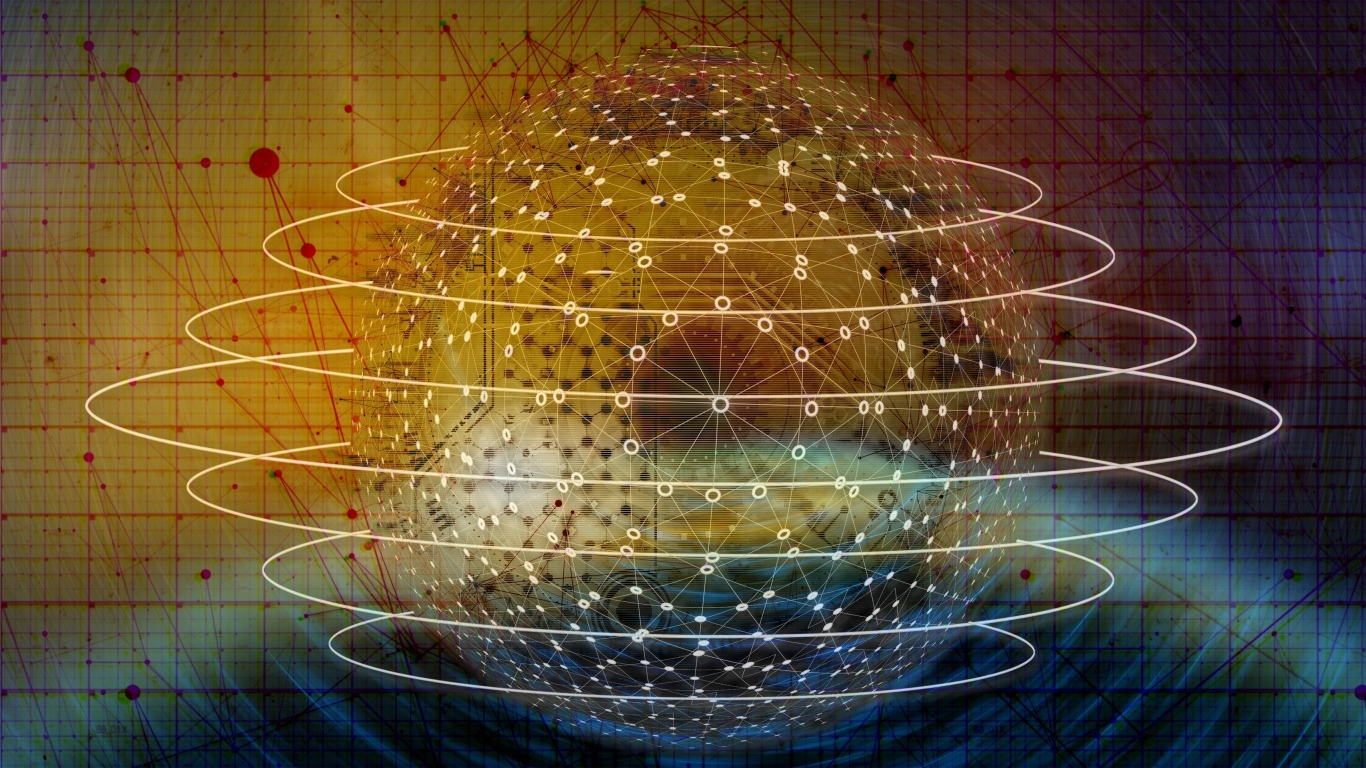 Шар всемирной паутины с кольцами