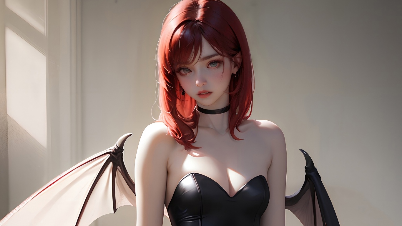 Девушка аниме с крыльями 