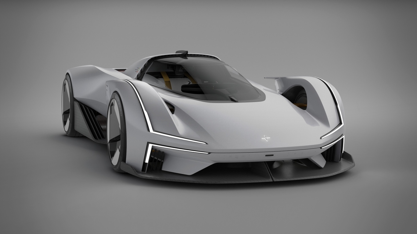 Автомобиль Polestar Synergy 2023 года на сером фоне