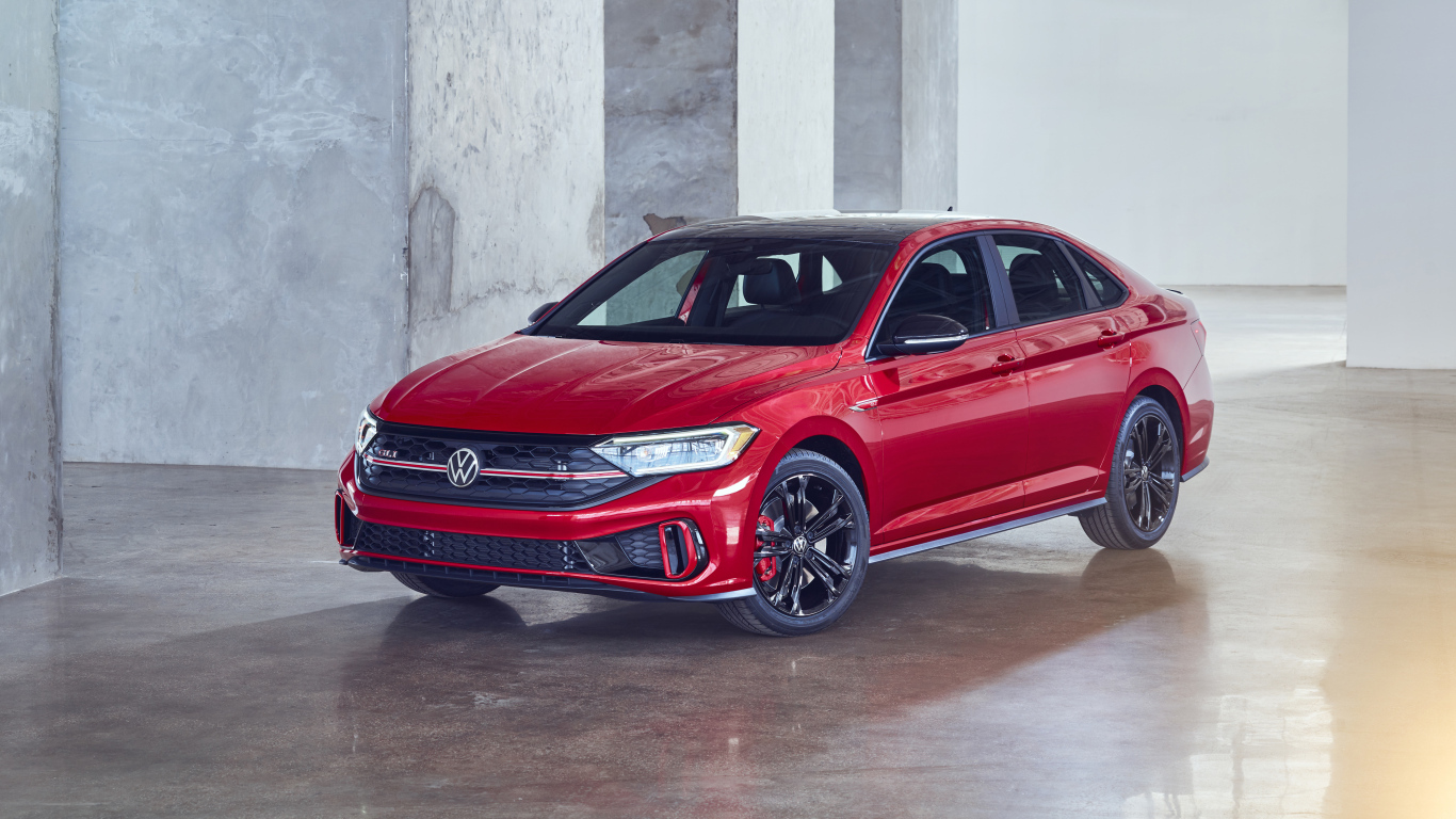 Автомобиль  Volkswagen Jetta GLI,  2023 года красного цвета