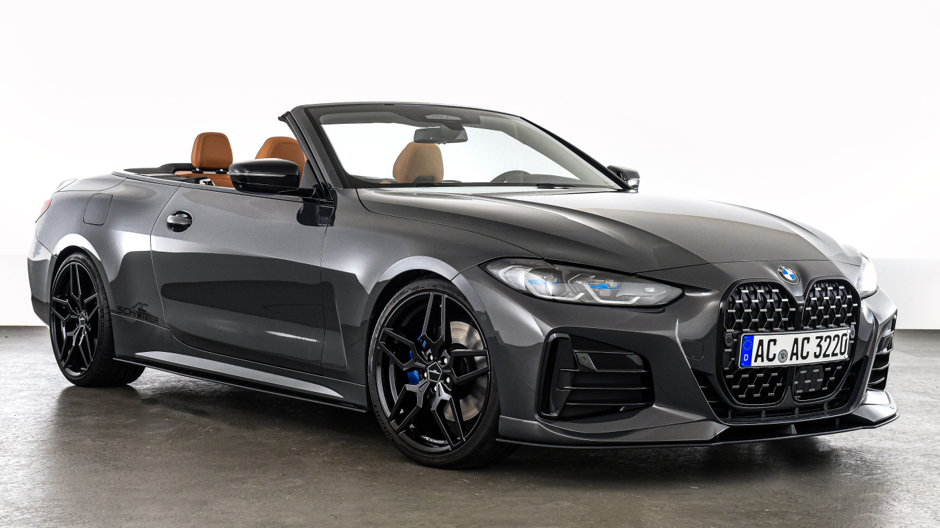 Серебристый кабриолет BMW 4 Series Cabrio 2021 года