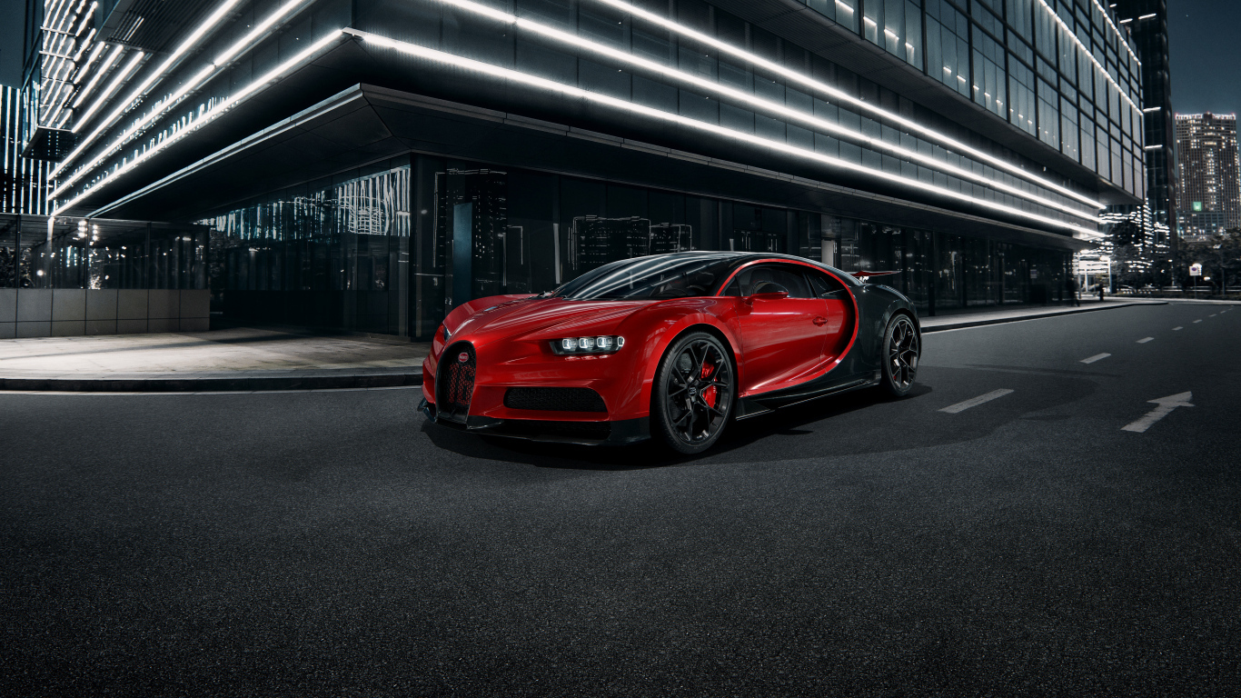 Красный Bugatti Chiron Sport