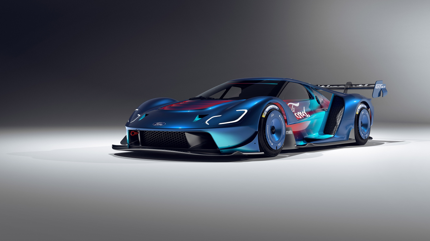 Автомобиль Ford GT Mk IV на сером фоне