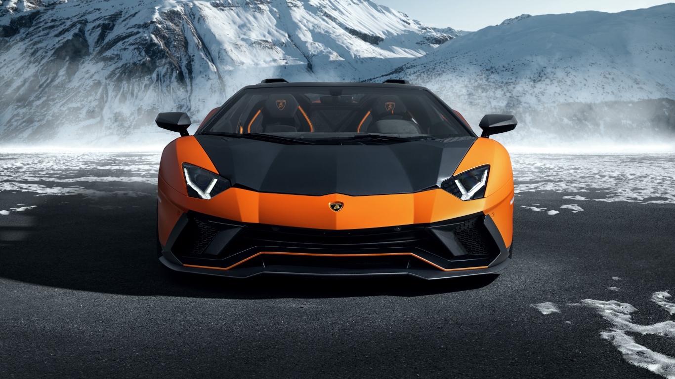 Спортивный Lamborghini Aventador LP 780-4 Ultimae Roadster 2023 года вид спереди