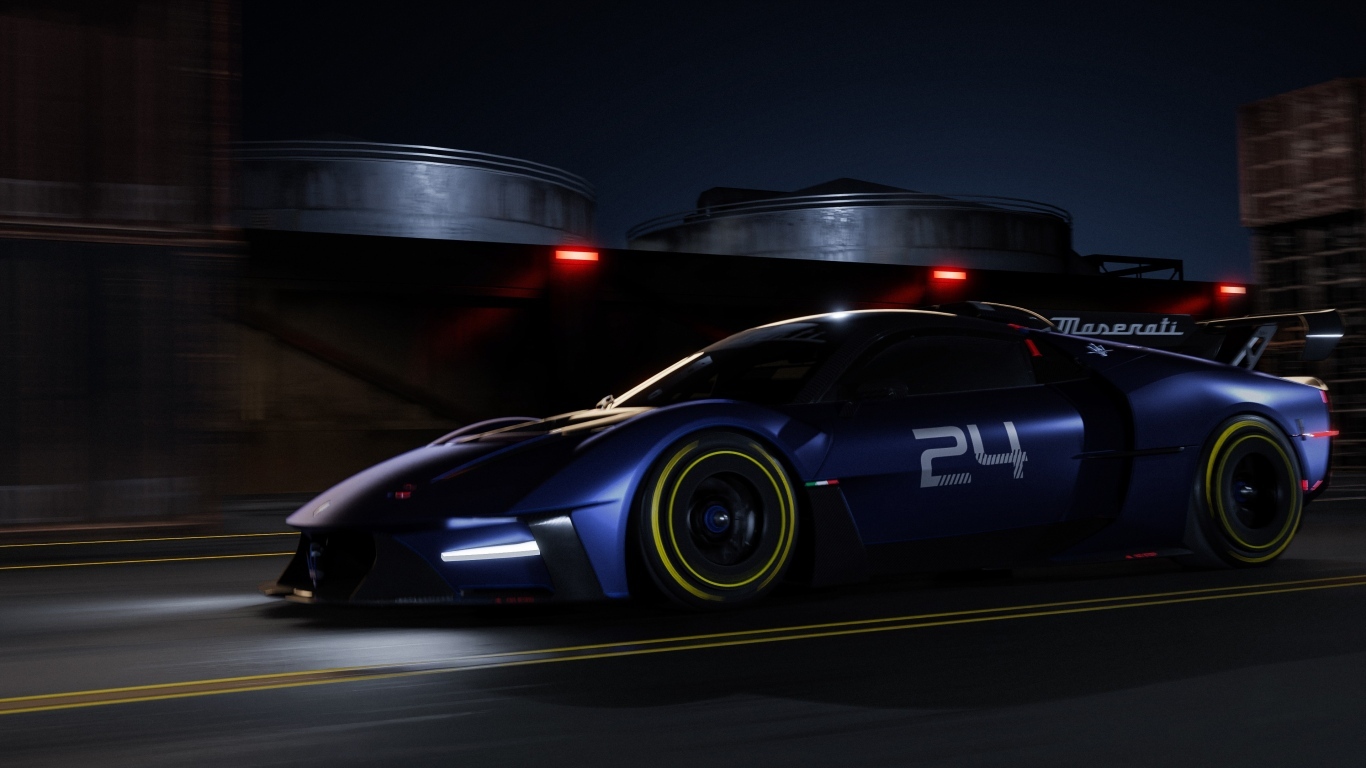 Автомобиль Maserati MCXtrema 2024 на трассе