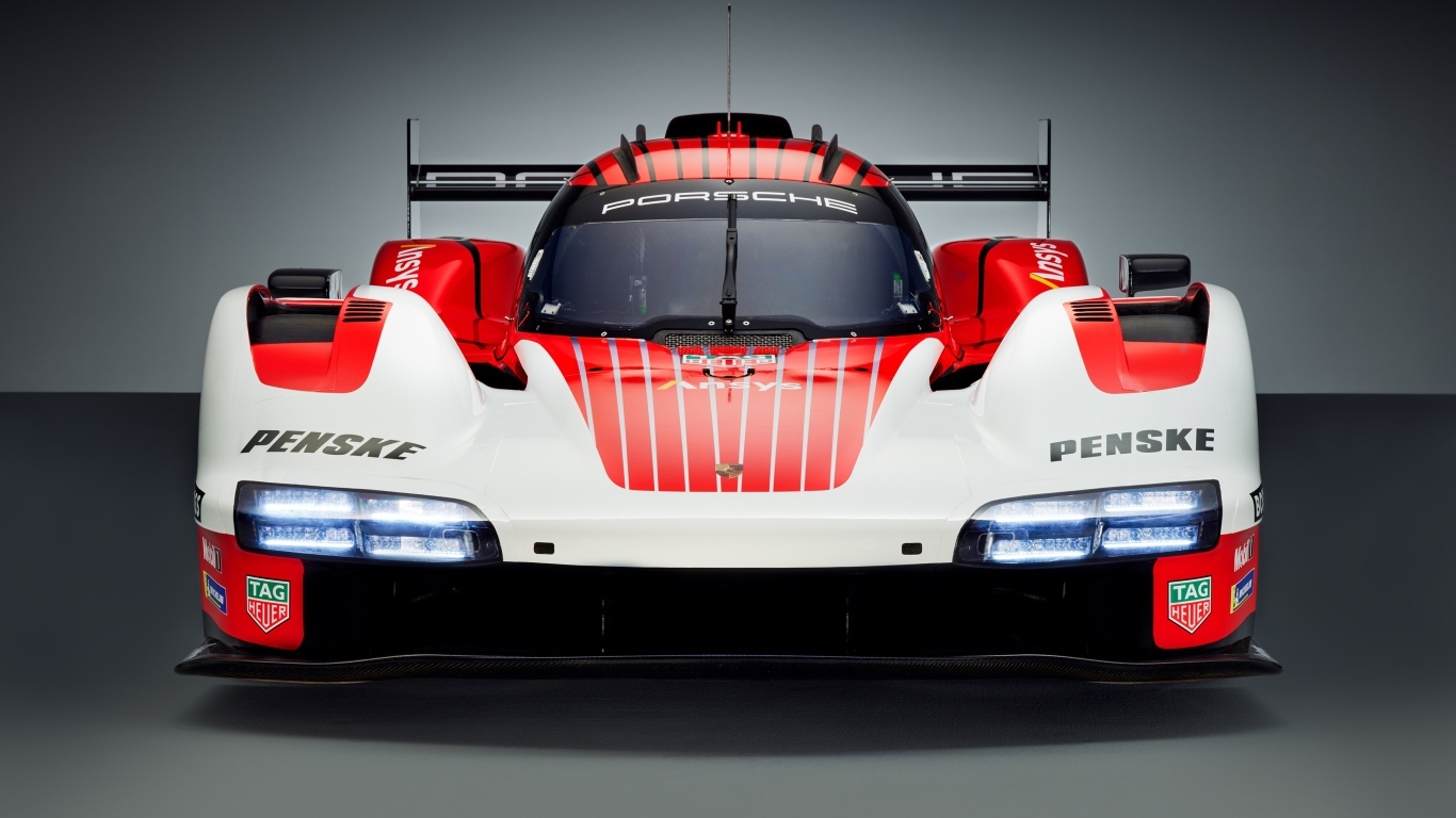 Спортивный гоночный автомобиль Porsche 963 Prototype вид спереди