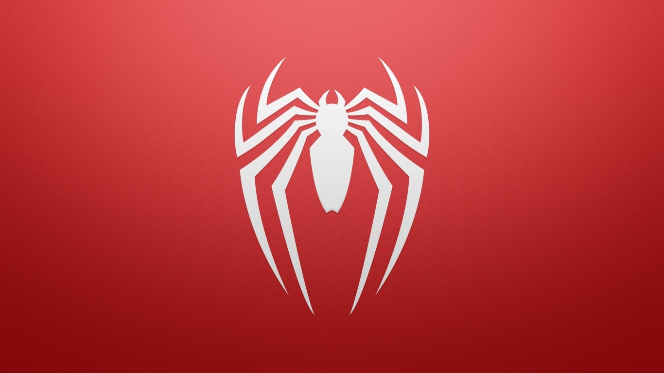Белый паук на красном фоне