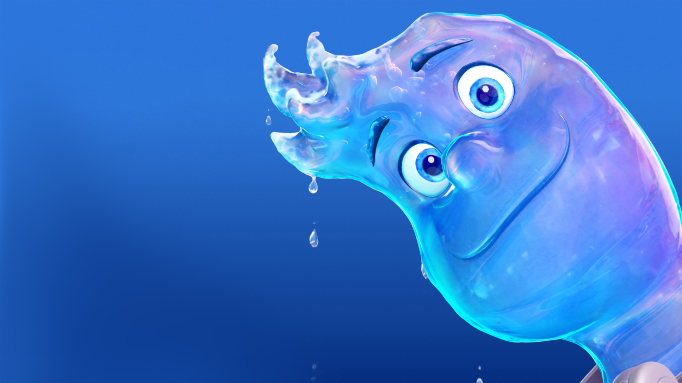 Персонаж мультфильма Элементарно на голубом фоне