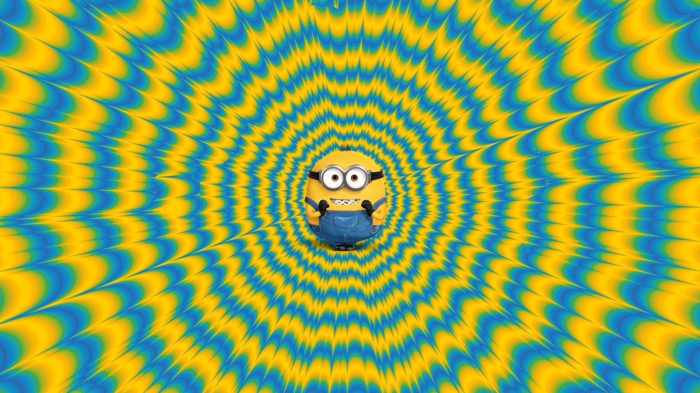 Миньон на фоне абстракции