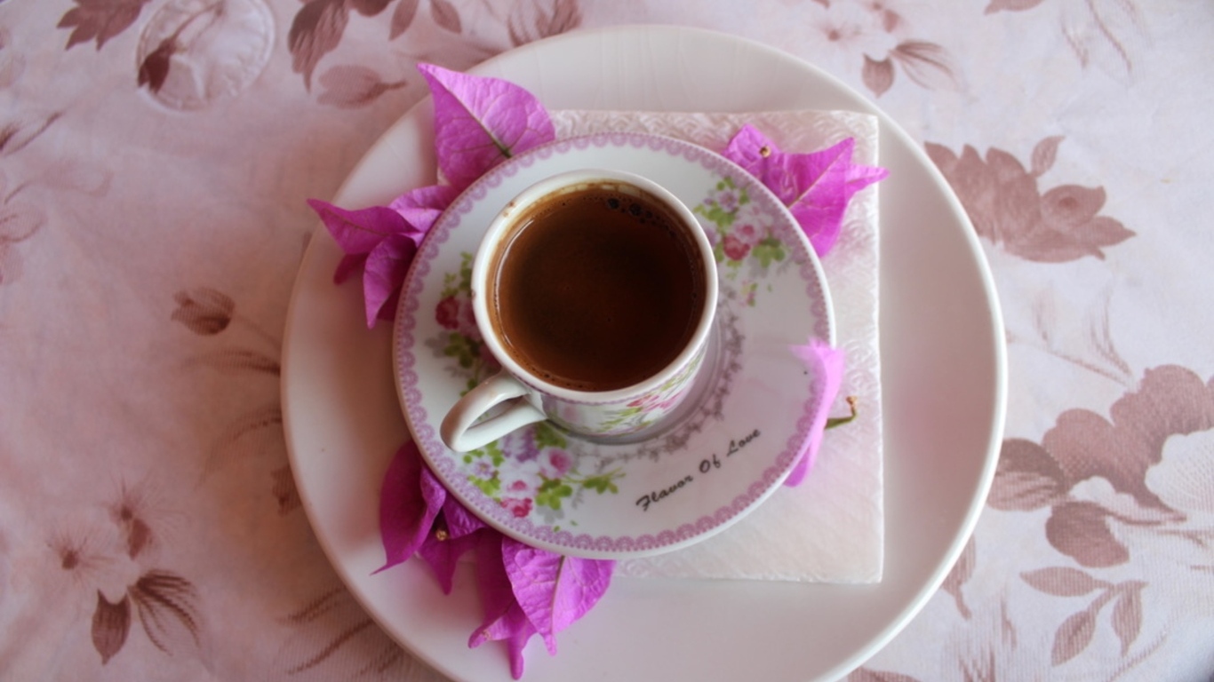 Чашка чая на тарелке на столе