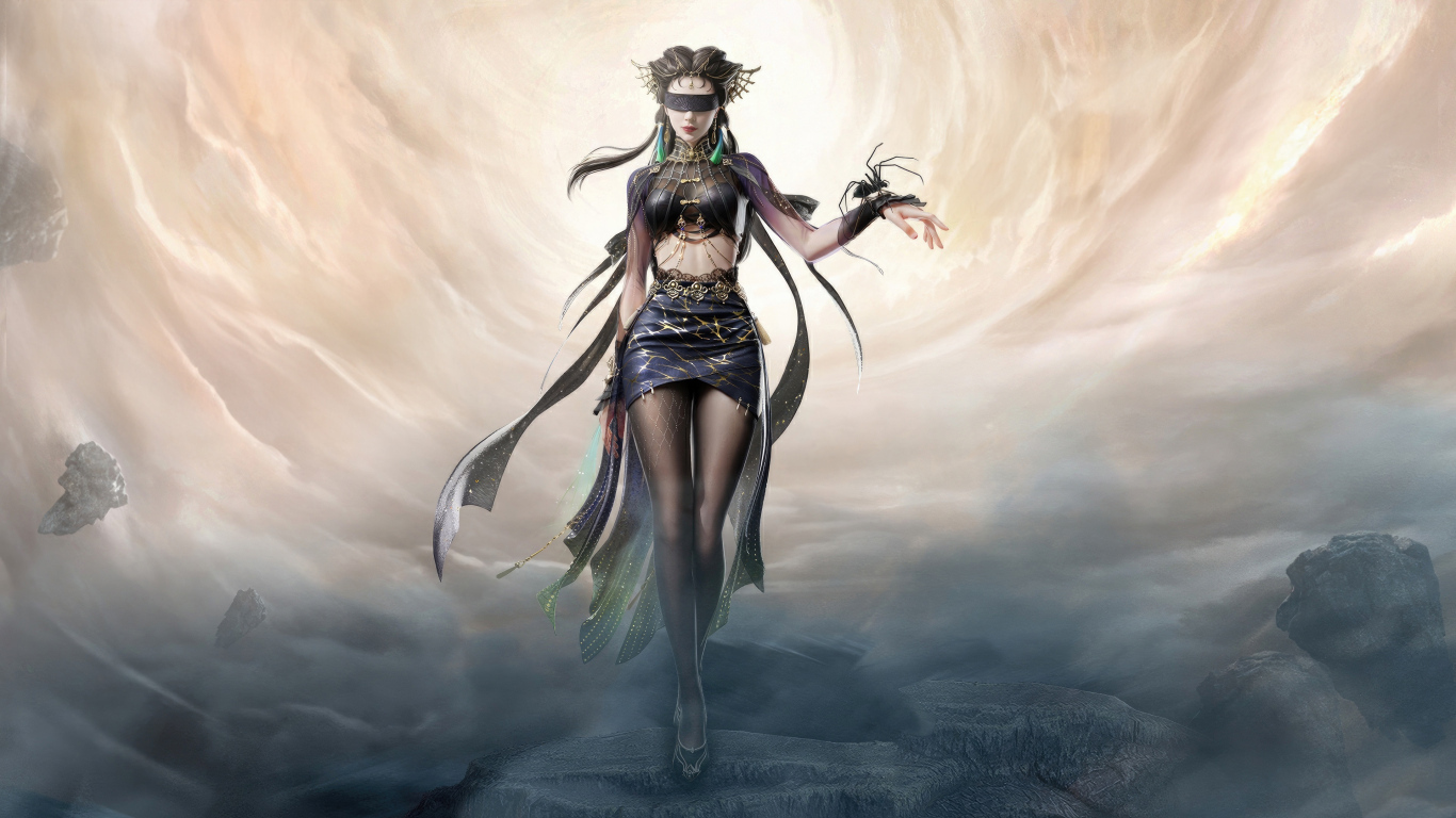 Девушка персонаж компьютерной игры Naraka. Bladepoint