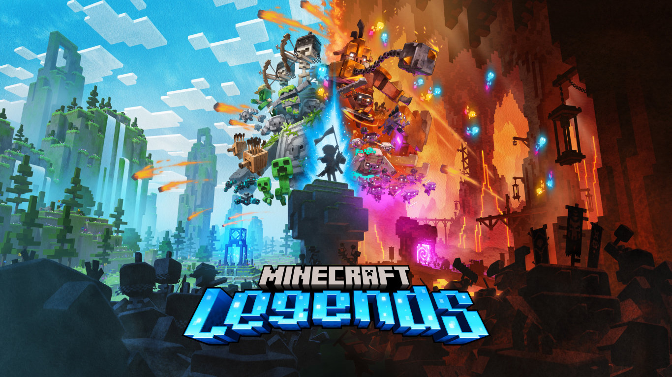 Постер новой компьютерной игры Minecraft Legends  2023