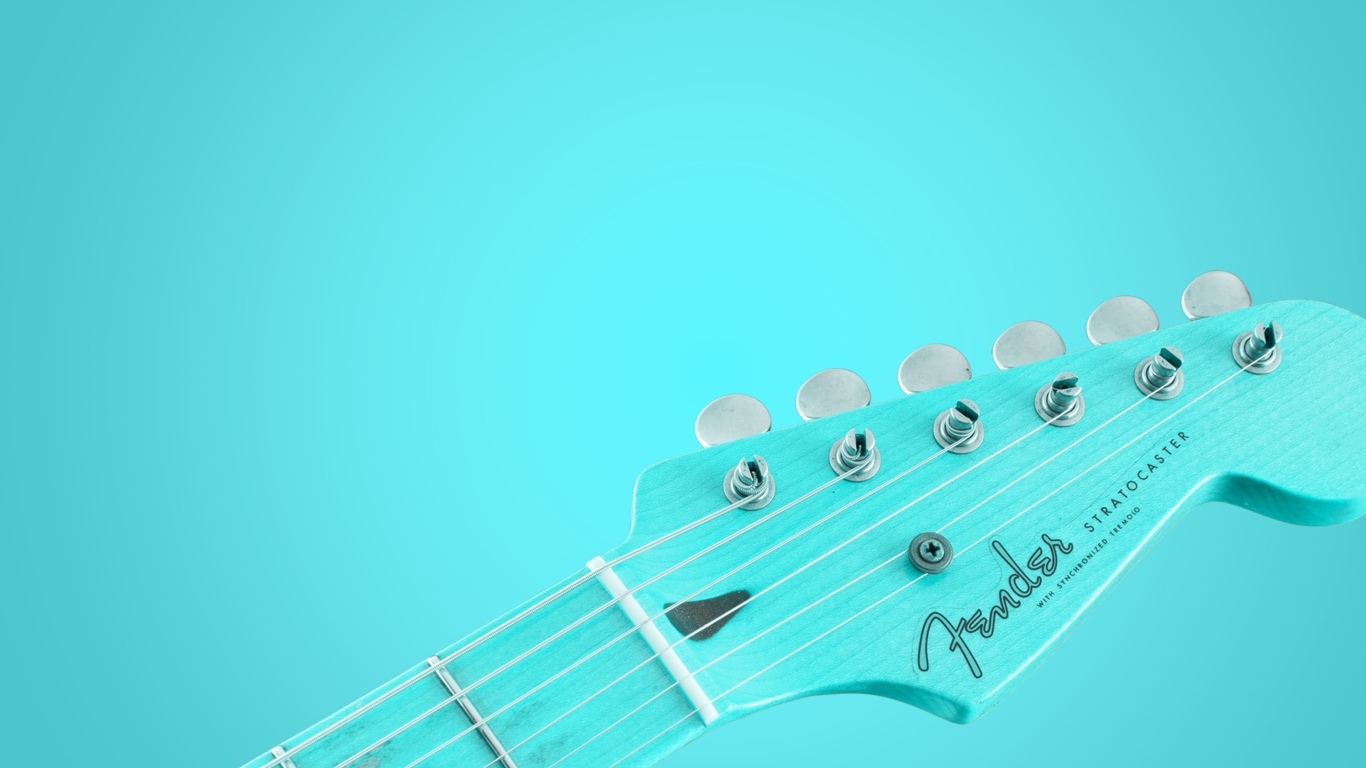 Гитара на голубом фоне