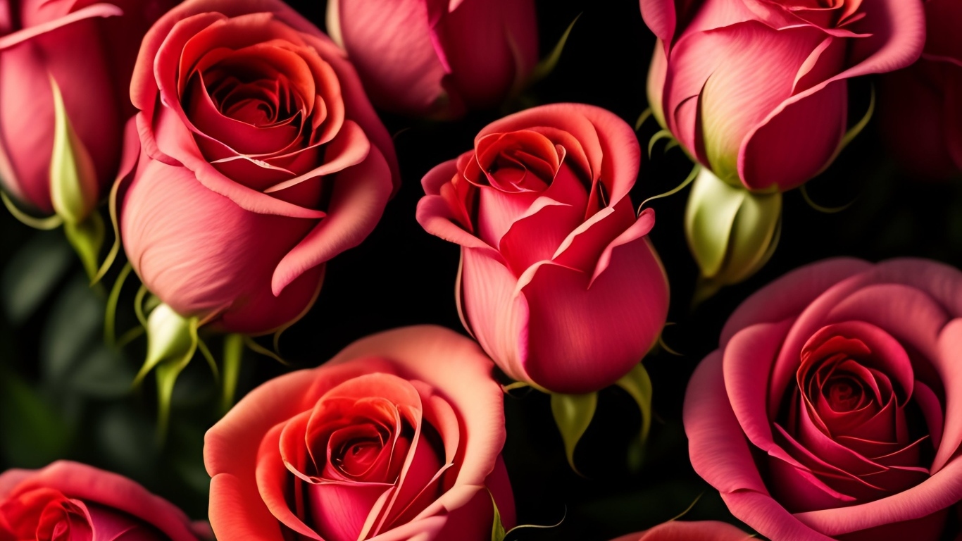 Большие английские розы крупным планом